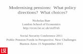Modernising pensions: What policy directions? What choices?