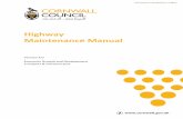 Highway maintenance manual - Cornwall Council