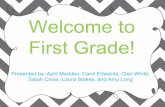 Welcome to First Grade! - wcpss