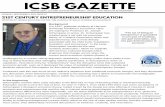 21ST CENTURY ENTREPRENEURSHIP EDUCATION ICSB GAZETTE