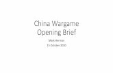 China Wargame Opening Brief