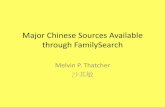 Major Chinese Sources