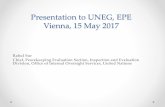 Presentation to UNEG, EPE Vienna, 15 May 2017