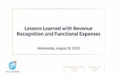 Lessons Learned with Revenue Recognition and Functional ...