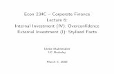 Econ 234C — Corporate Finance Lecture 6: Internal ...
