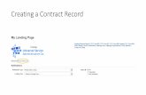Creating a Contract Record
