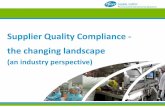 Supplier Quality Compliance - the changing landscape - PDA