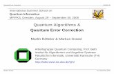 Quantum Algorithms & Quantum Error Correction