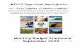 Monthly Budget Statement September 2020