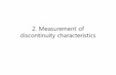 2. Measurement of discontinuity characteristics