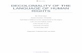 DECOLONIALITY OF THE LANGUAGE OF HUMAN RIGHTS