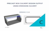 Precast Box Culvert Design Output Using Eriksson Culvert