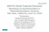 WSTS-2016 Tutorial Session