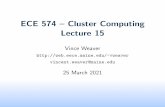 ECE 574 { Cluster Computing Lecture 15