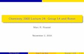 Chemistry 1000 Lecture 24: Group 14 and Boron