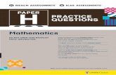 PAPER H PRACTICE QUESTIONS Mathematics
