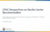 CPUC Perspectives on Electric Sector Decarbonization