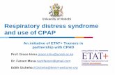 Respiratory distress syndrome and use of CPAP