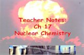 Teacher Notes: Ch 17 Nuclear Chemistry