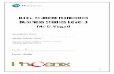 BTEC Student Handbook Business Studies Level 3 Mr D Vegad