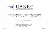Current Status of Reactivity-Initiated Accident Criteria ...