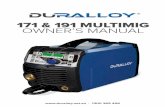 171 & 191 MULTIMIG OWNER’S MANUAL - Duralloy