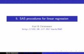 5. SAS procedures for linear regression