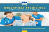 Commission What I need to know about Biosimilar Medicines