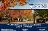 FY18 Preliminary Education & General Budget Discussion