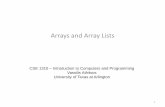 Arrays and Array Lists - University of Texas at Arlington