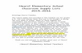 Hearst Elementary School Classroom Supply Lists 2015-2016