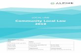 Community Local Law 2019 - Alpine Shire