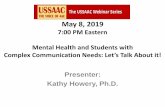 Mental Health and Students with Complex Communication Needs