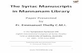 The Syriac Manuscripts in Mannanam Library
