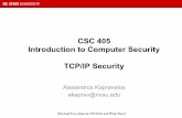 TCP/IP Security Introduction to Computer Security CSC 405