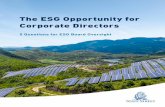 The ESG Opportunity for Corporate Directors