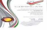 C EMT Zrt. ERTIFICATE We hereby certify that Quality ...