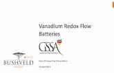 Vanadium Redox Flow Batteries