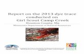 Report on the 2013 dye traceconducted on Girl Scout Camp Creek