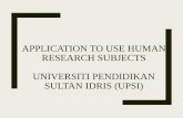 Application to Use Human Research Subjects Sultan Idris ...