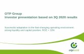 OTP Group Investor presentation based on 3Q 2020 results