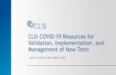 CLSI COVID-19 Resources for Validation, Implementation ...