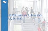 HB 4545 Webinar 4: Resources July 29, 2021