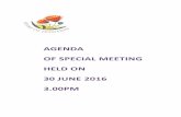 AGENDA OF SPEIAL MEETING HELD ON 30 JUNE 2016 3