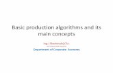 Basic production algorithms and its main concepts