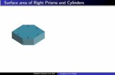Surface area of Right Prisms and Cylinders