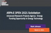 ARPA-E OPEN 2021 Solicitation - SCRA