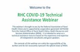 RHC COVID-19 Technical Assistance Webinar