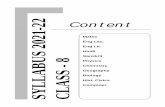 Content SYLLABUS 2021-22 CLASS - 8