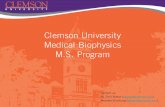 Clemson University Medical Biophysics M.S. Program